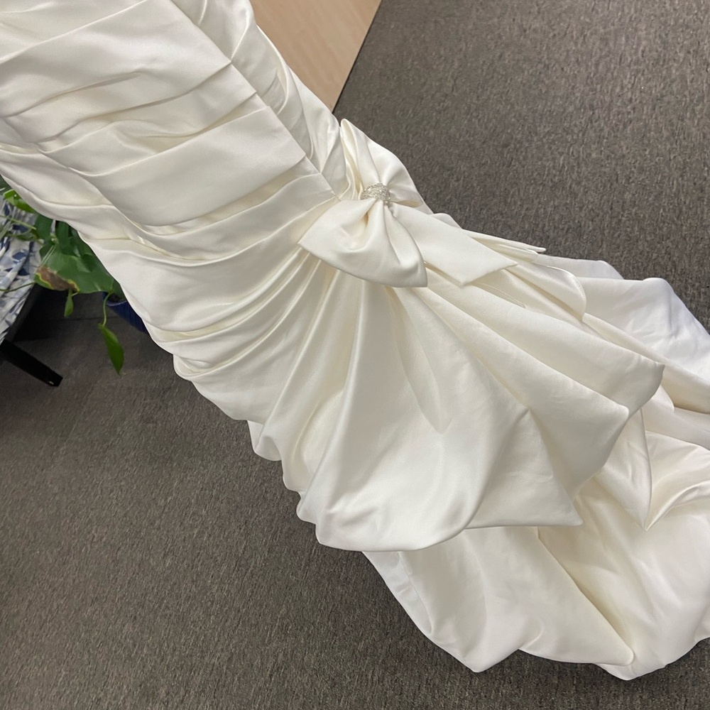 David's Bridal Elegant Cream Wedding Dress - Picture 14 of 16